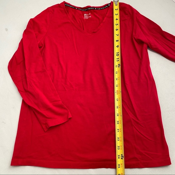 Hue red long sleeve v-neck t-shirt M - Picture 7 of 7